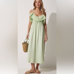 NWT Zara size S midi dress in green